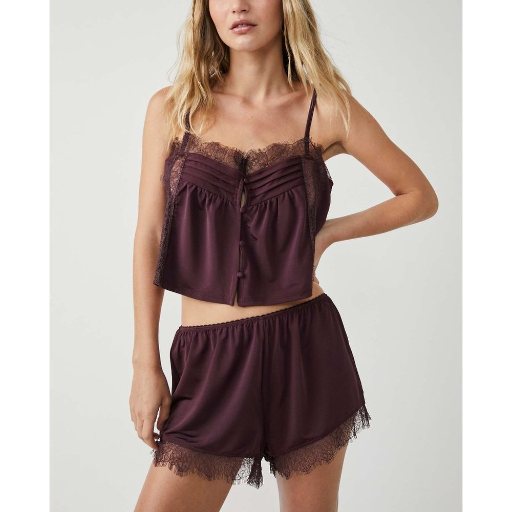 Like New Free People Spice It Up Sleep Set / Plum Jam